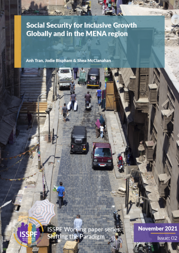 Front cover of publication showing image of busy street